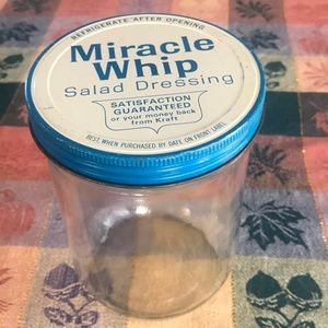 Large Vintage Miracle Whip Jar With Lid